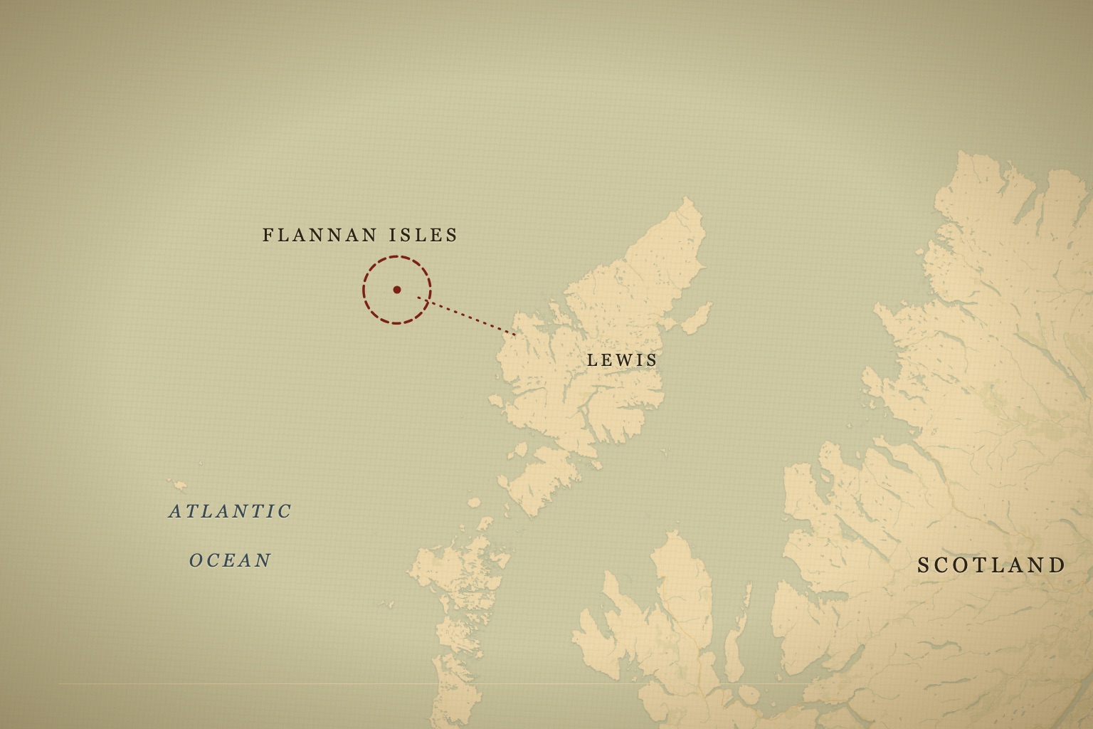 The Flannan Isles, roughly twenty miles west of Lewis in Scotland's Outer Hebrides. Map data © OpenStreetMap contributors, tiles © CARTO.